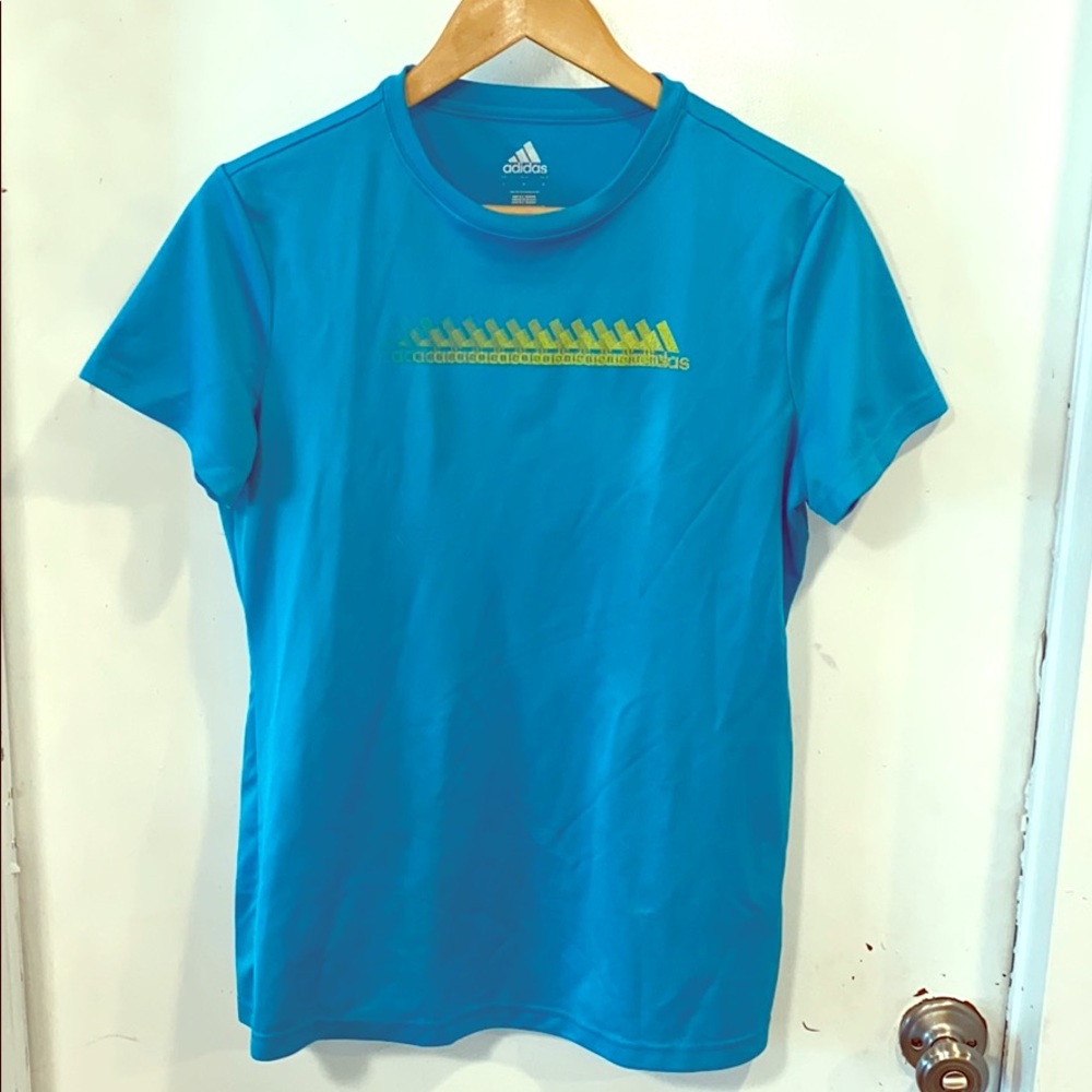 Adidas women’s CLIMALITE shirt, teal, L